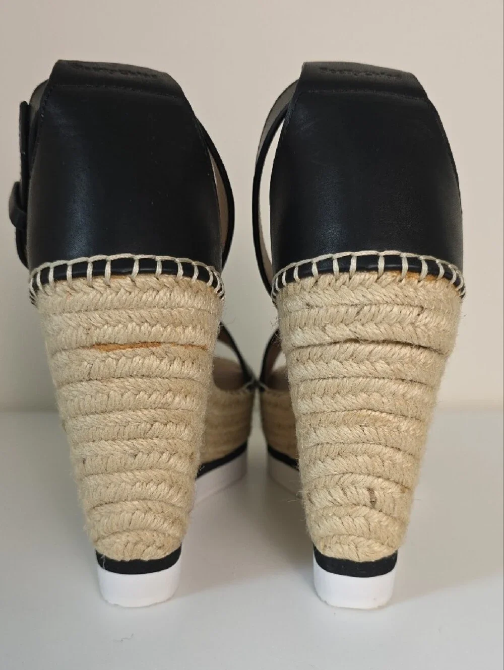 SeeBy Chloe Black Espadrille Wedge Sandals with Ankle Strap.  Size 38.  Dust Bag